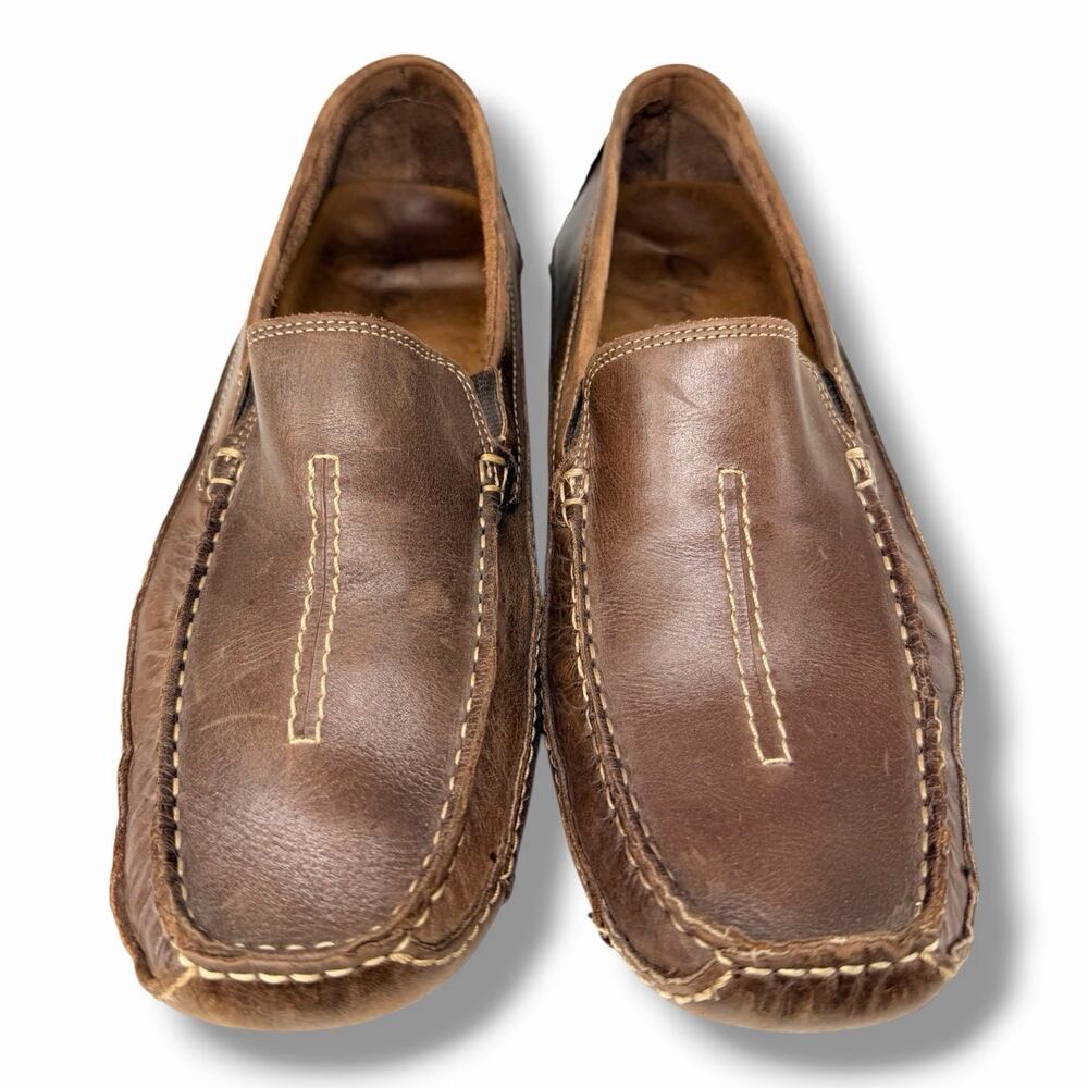 Clarks England Men's Brown Leather Loafer Driving Moccasins Shoes 10.5